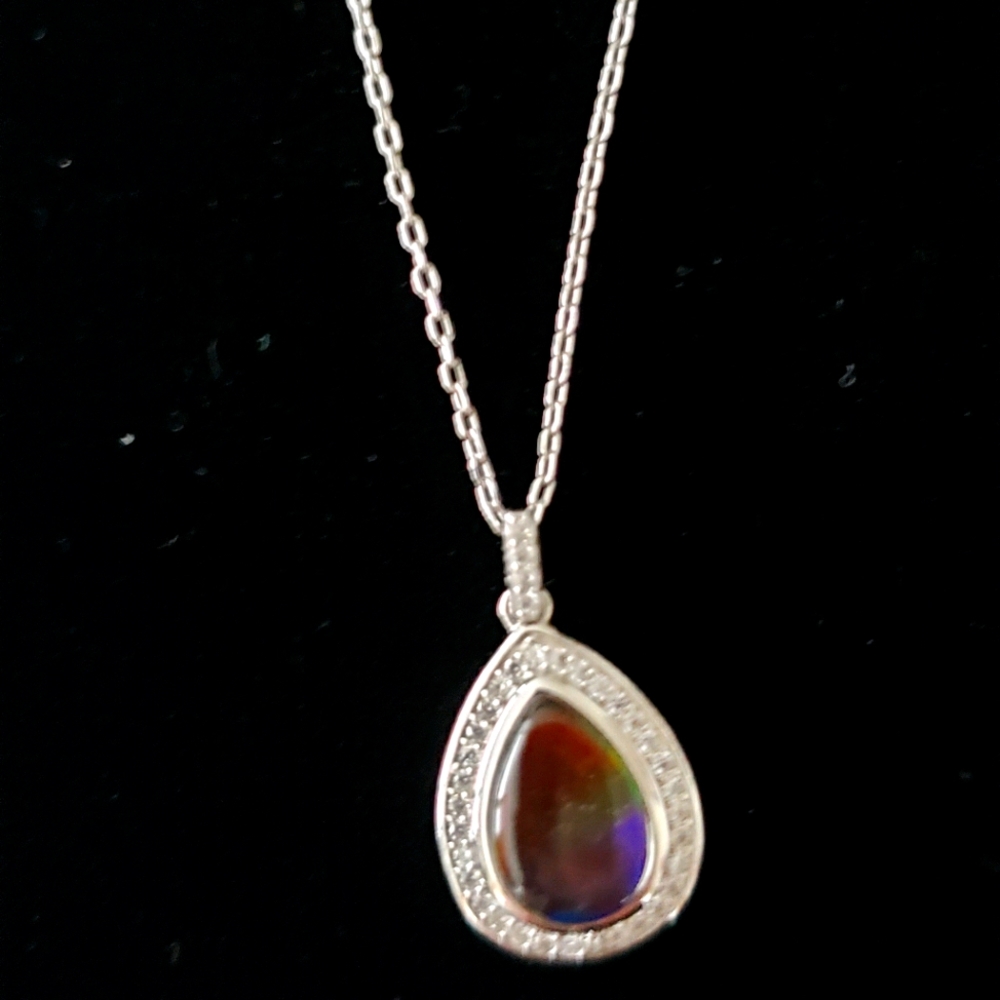 Italian Silver and Mystic Topaz necklace